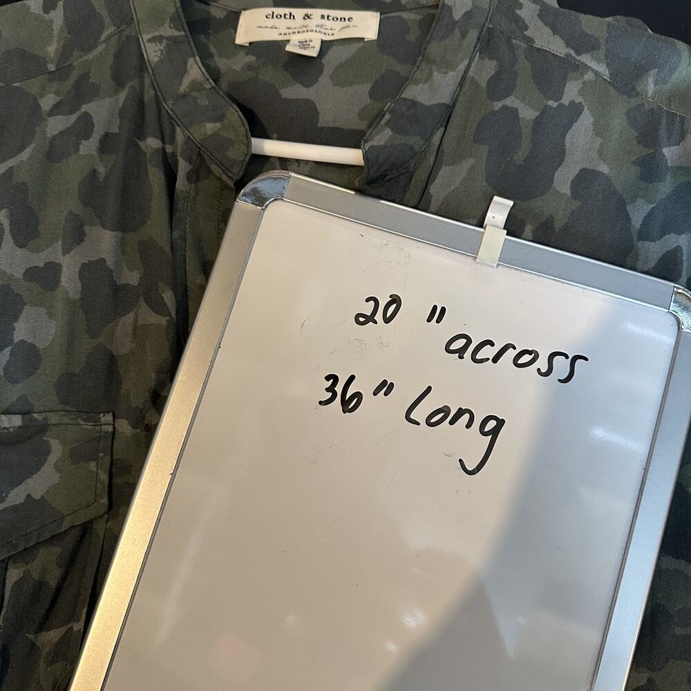 Cloth & Stone Dress Womens Medium Camouflage Long Sleeve Shirt Button Up Pockets - Picture 12 of 12